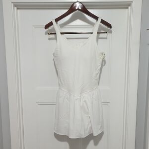 White Sleeveless Peplum Top